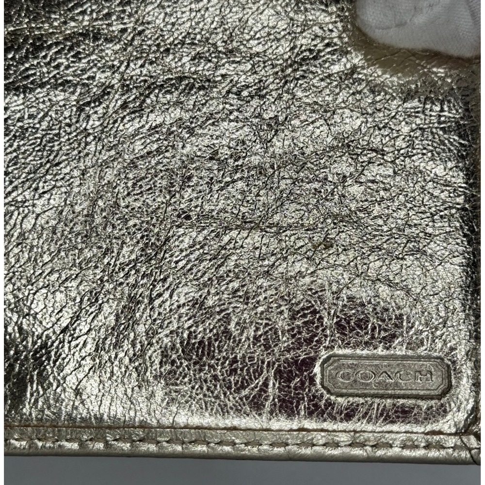 Coach Brown Signature Canvas & Gold Leather Slim Wallet Card Holder - Picture 7 of 9